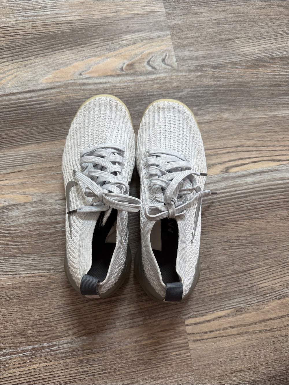 Nike Vapormax light Gray Knit Lace-Up Women's Sneakers